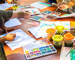 Members at a watercolour painting session